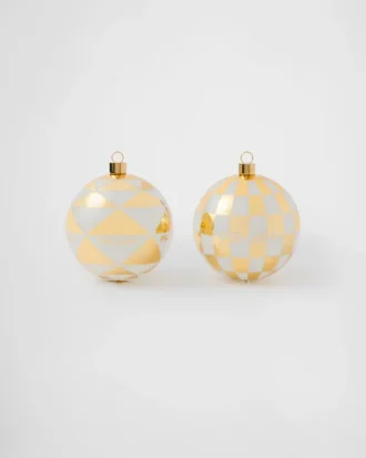 Juego de adornos navideños de cristal