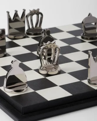 Juego de ajedrez de piel Saffiano