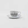 Juego de cuatro tazas de café espresso de porcelana – Rayas