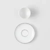 Juego de cuatro tazas de café espresso de porcelana – Rayas