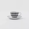 Juego de cuatro tazas de café espresso de porcelana – Tablero de ajedrez