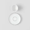 Juego de cuatro tazas de café espresso de porcelana – Tablero de ajedrez