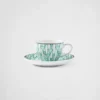 Juego de cuatro tazas de café espresso de porcelana – Verde Viena