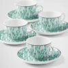 Juego de cuatro tazas de café espresso de porcelana – Verde Viena