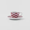 Juego de cuatro tazas de café espresso de porcelana – Vienna Red