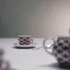 Juego de cuatro tazas de café espresso de porcelana – Vienna Red