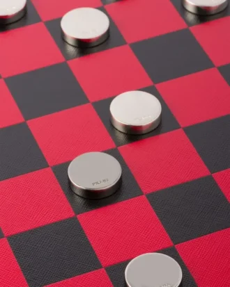 Juego de damas de piel Saffiano