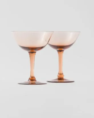 Juego de dos copas de champán de cristal – New York