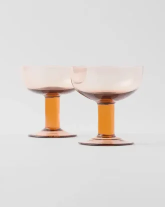 Juego de dos copas de champán de cristal – Plinth
