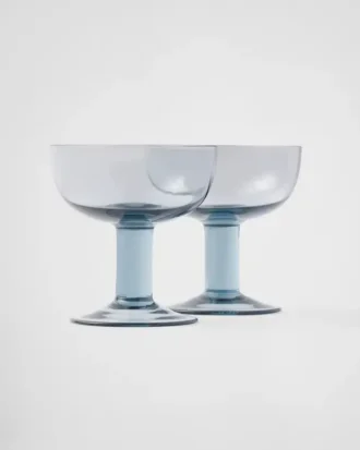 Juego de dos copas de champán de cristal – Plinth