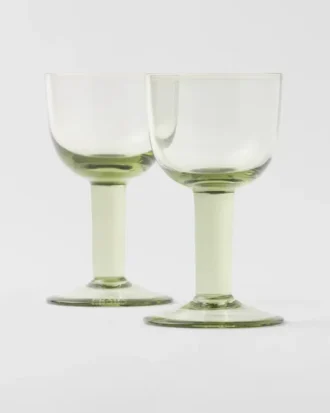 Juego de dos copas de vino blanco de cristal – Plinth