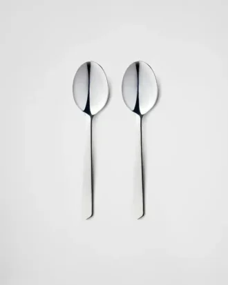 Juego de dos cucharas de café de acero inoxidable