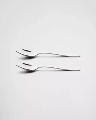 Juego de dos cucharas de café de acero inoxidable