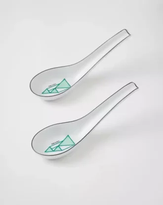 Juego de dos cucharas de porcelana – Verde Viena