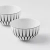 Juego de dos cuencos de porcelana para arroz o cereales – Rayas