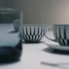 Juego de dos cuencos de porcelana para arroz o cereales – Rayas
