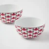 Juego de dos cuencos de porcelana para arroz o cereales – Vienna Red