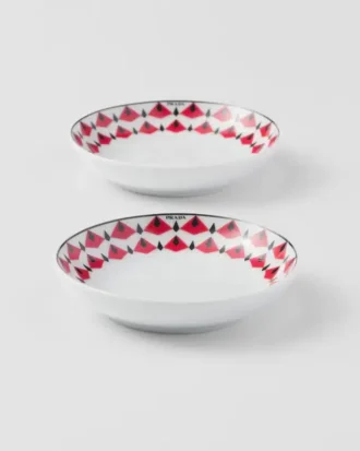 Juego de dos cuencos de porcelana para salsas – Vienna Red