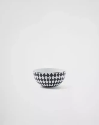 Juego de dos cuencos de sopa de porcelana – Tablero de ajedrez
