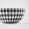 Juego de dos cuencos de sopa de porcelana – Tablero de ajedrez