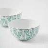 Juego de dos cuencos de sopa de porcelana – Verde Viena