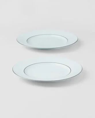 Juego de dos platos de postre de porcelana – Celadón