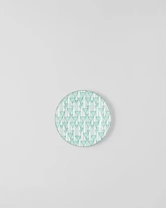 Juego de dos platos de postre de porcelana – Verde Viena