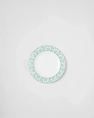 Juego de dos platos llanos de porcelana – Verde Viena