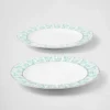 Juego de dos platos llanos de porcelana – Verde Viena Juego de dos platos llanos de porcelana – Verde Viena