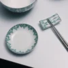 Juego de dos reposapalillos de porcelana – Verde Viena