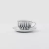 Juego de dos tazas de capuchino de porcelana – Rayas