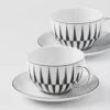 Juego de dos tazas de capuchino de porcelana – Rayas