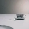 Juego de dos tazas de capuchino de porcelana – Rayas