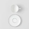 Juego de dos tazas de capuchino de porcelana – Tablero de ajedrez