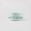 Juego de dos tazas de capuchino de porcelana – Verde Viena Juego de dos tazas de capuchino de porcelana – Verde Viena