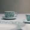 Juego de dos tazas de capuchino de porcelana – Verde Viena Juego de dos tazas de capuchino de porcelana – Verde Viena