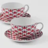 Juego de dos tazas de capuchino de porcelana – Vienna Red Juego de dos tazas de capuchino de porcelana – Vienna Red