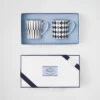 Juego de dos tazas de porcelana – Cuadrados y rayas Juego de dos tazas de porcelana – Cuadrados y rayas