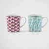 Juego de dos tazas de porcelana – Rojo Viena y Verde Viena Juego de dos tazas de porcelana – Rojo Viena y Verde Viena
