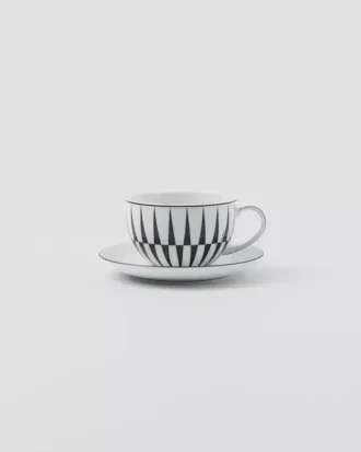 Juego de dos tazas de té de porcelana – Rayas