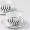 Juego de dos tazas de té de porcelana – Rayas Juego de dos tazas de té de porcelana – Rayas