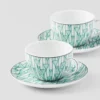Juego de dos tazas de té de porcelana – Verde Viena Juego de dos tazas de té de porcelana – Verde Viena