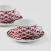 Juego de dos tazas de té de porcelana – Vienna Red Juego de dos tazas de té de porcelana – Vienna Red