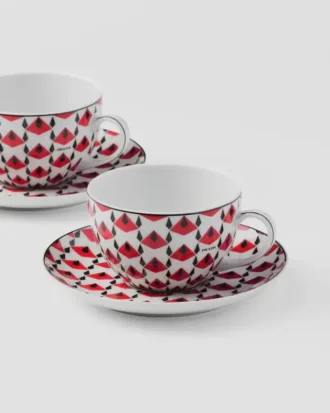 Juego de dos tazas de té de porcelana – Vienna Red Juego de dos tazas de té de porcelana – Vienna Red