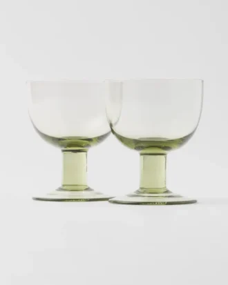 Juego de dos vasos de agua de cristal – Plinth