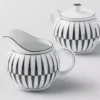 Juego de jarra de leche y azucarero de porcelana – Rayas Juego de jarra de leche y azucarero de porcelana – Rayas
