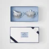Juego de jarra de leche y azucarero de porcelana – Rayas Juego de jarra de leche y azucarero de porcelana – Rayas