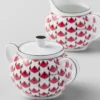 Juego de jarra de leche y azucarero de porcelana – Rojo Viena Juego de jarra de leche y azucarero de porcelana – Rojo Viena