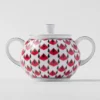 Juego de jarra de leche y azucarero de porcelana – Rojo Viena Juego de jarra de leche y azucarero de porcelana – Rojo Viena
