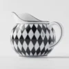 Juego de jarra de leche y azucarero de porcelana – Tablero de ajedrez Juego de jarra de leche y azucarero de porcelana – Tablero de ajedrez